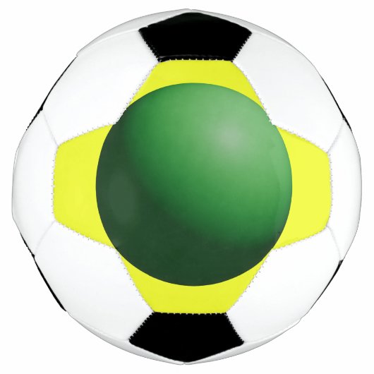 Groene bol op gele voetbal (Voorkant)