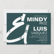 Groene BOLD AMPERSAND Grunge Huwelijk 