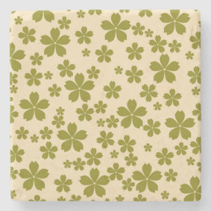 Groene Bold Y2K Wildflower Levendige Spring Decor Stenen Onderzetter