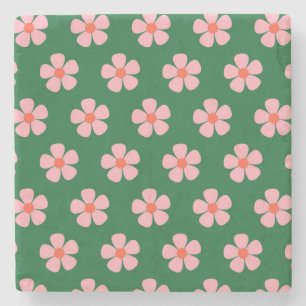 Groene Bold Y2K Wildflower Levendige Spring Decor Stenen Onderzetter