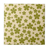 Groene Bold Y2K Wildflower Levendige Spring Decor Tegeltje (Voorkant)