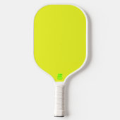 Groene bollen op geel pickleball paddle (Achterkant)
