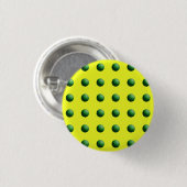Groene bollen op geel ronde button 3,2 cm (Voorkant /achterkant)