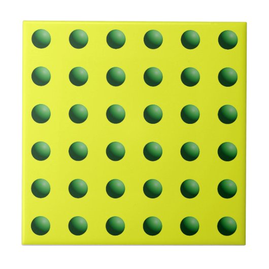 Groene bollen op geel tegeltje (Voorkant)
