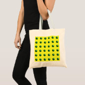 Groene bollen op geel tote bag (Voorkant (product))