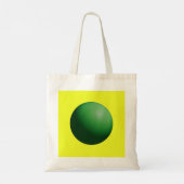 Groene bollen op geel tote bag (Achterkant)