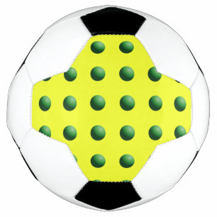 Groene bollen op geel voetbal