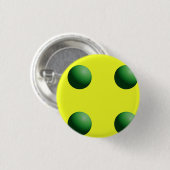 Groene bollen op gele knop ronde button 3,2 cm (Voorkant /achterkant)