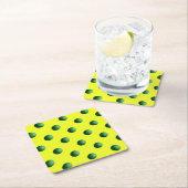 Groene bollen papier coaster kartonnen onderzetters (Insitu)