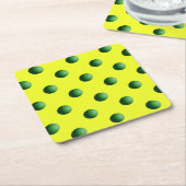 Groene bollen papier coaster kartonnen onderzetters (Schuin)