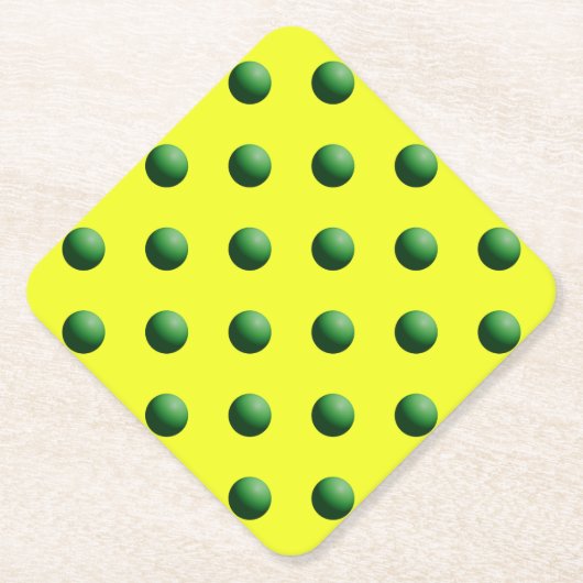 Groene bollen papier coaster kartonnen onderzetters (Voorkant)