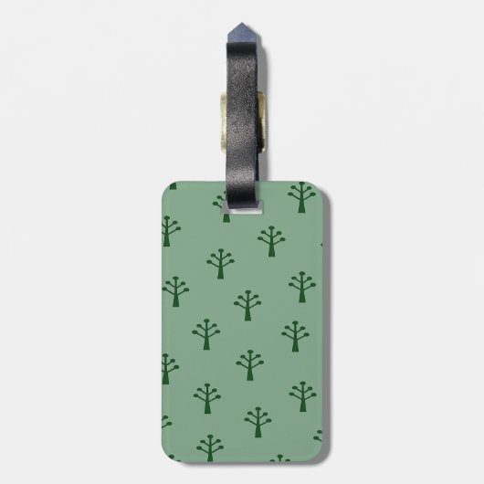 Groene Bomen Bagagelabel (Achterkant verticaal)