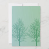 Groene bomen bruiloft kaart (Achterkant)