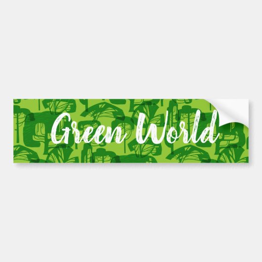 Groene bomen bumpersticker (Voorkant)