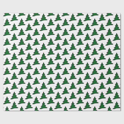  groene bomen cadeaupapier (Vlak)