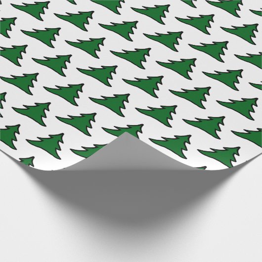  groene bomen cadeaupapier (Hoek)