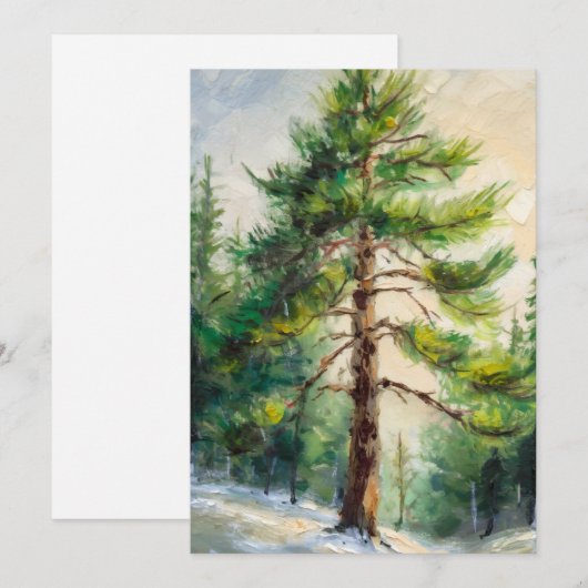 Groene bomen en Natuur Feestdagenkaart (Voorkant / Achterkant)