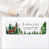 Groene Bomen Herten Return Adres Label (Insitu)