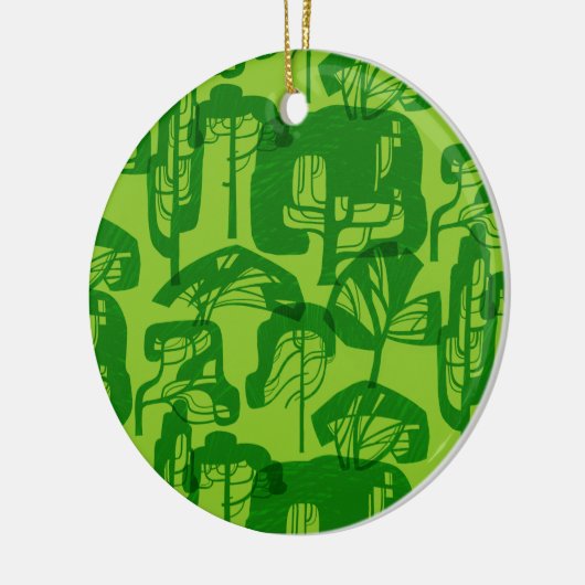 Groene bomen keramisch ornament (Links)