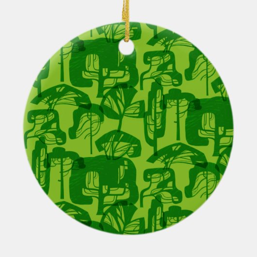 Groene bomen keramisch ornament (Achterkant)