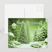 Groene Bomen Kerstballen Vakantie Briefkaart (Voorkant / Achterkant)
