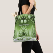 Groene Bomen Kerstballen Vakantie Canvas tas (Dichtbij)