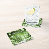 Groene Bomen Kerstballen Vakantie Kartonnen Onderzetters (Insitu)