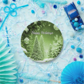 Groene Bomen Kerstballen Vakantie Papier Bord (Feest)