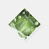 Groene Bomen Kerstballen Vakantie Papier Servet (Hoek)
