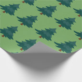 Groene Bomen Kerstmis en Groene Achtergrond Patroo Cadeaupapier (Hoek)