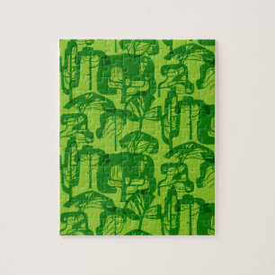 Groene bomen legpuzzel