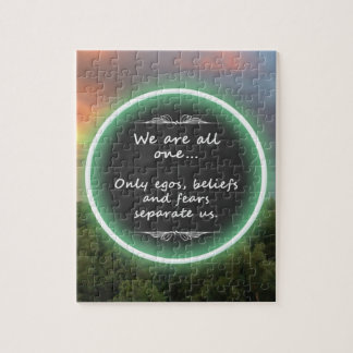 Groene bomen met citaat legpuzzel