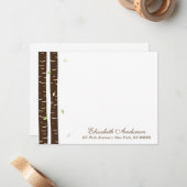 Groene Bomen met platte notitiekaarten Notitiekaartje (Voorkant / Achterkant in situ)