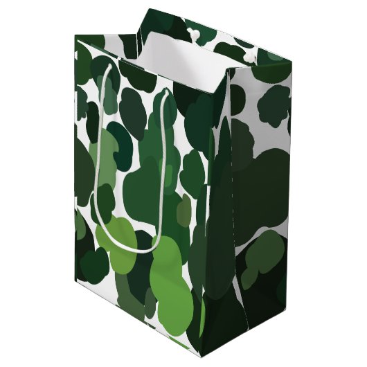 Groene bomen Modern tropisch regenwoud patroon Medium Cadeauzakje (Voorkant Gekanteld)