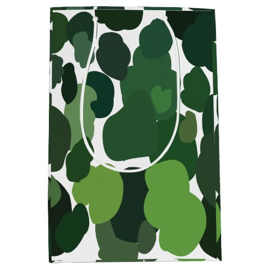 Groene bomen Modern tropisch regenwoud patroon Medium Cadeauzakje (Voorkant)