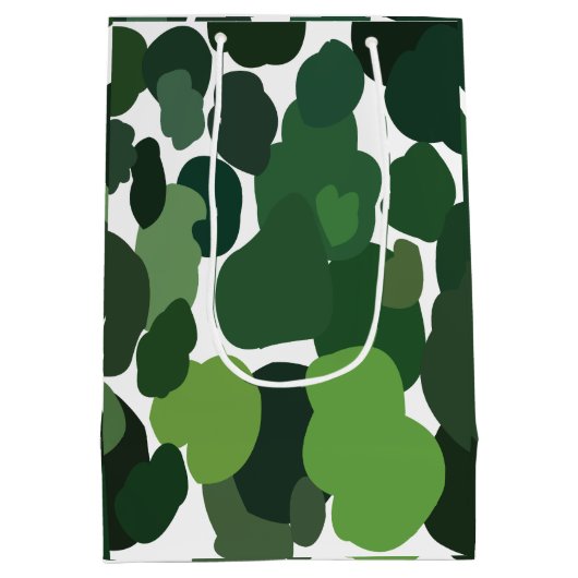 Groene bomen Modern tropisch regenwoud patroon Medium Cadeauzakje (Achterkant)