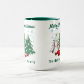 Groene bomen Moderne eenvoudige kerstnaam koffie Mok (Midden)