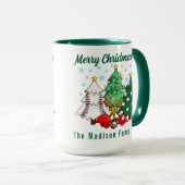 Groene bomen Moderne eenvoudige kerstnaam koffie Mok (Voorkant rechts)