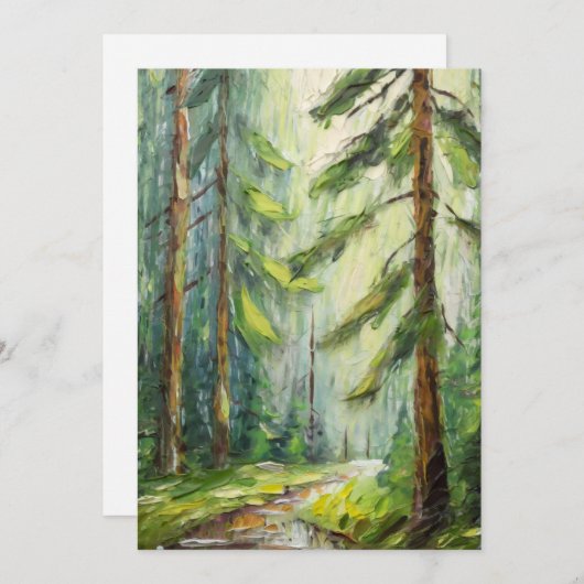 Groene Bomen Natuur Vredig Feestdagenkaart (Voorkant / Achterkant)