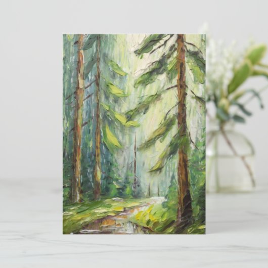 Groene Bomen Natuur Vredig Feestdagenkaart (Staand voorkant)