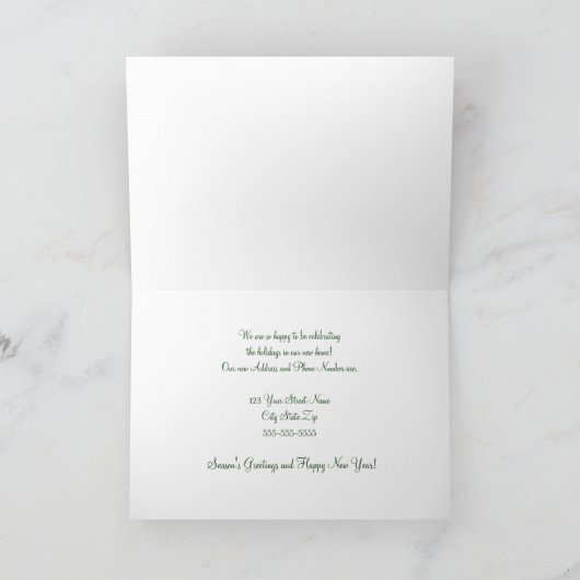 Groene Bomen Nieuw Adres Kerst Kaart (Binnen)