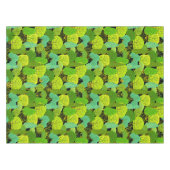 Groene bomen patroon 01.b. Zwart BG Tafelkleed (Voorkant (Horizontaal))