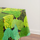 Groene bomen patroon 01.b. Zwart BG Tafelkleed (Voorbeeld)