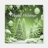 Groene Bomen Vakantie Kerstmagneet Magneet (Voorkant)