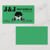 Groene bomen verwijderen of land reinigen visitekaartje (Voorkant / Achterkant)