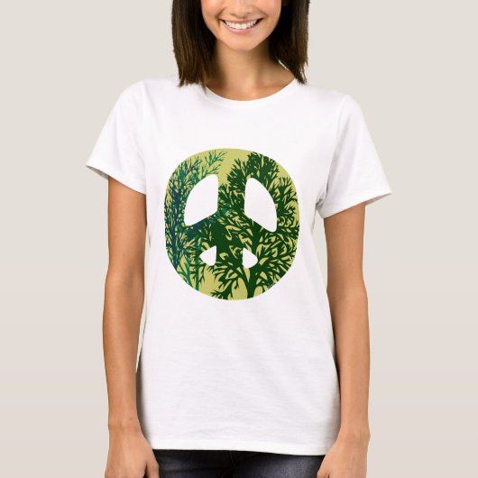 Groene bomen Vredesbord T-shirt (Voorkant)