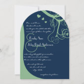 Groene bomen zwaaien op de uitnodiging voor het bl (Voorkant)