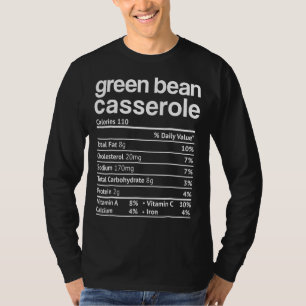 Groene bonen Casserole Voedingsfeiten Funny Bedank T-shirt