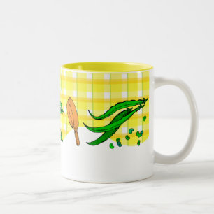 Groene bonen en frituurpannen Retro Coffee Mok