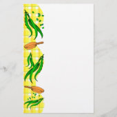 Groene bonen frituurpan retro keuken stationery briefpapier